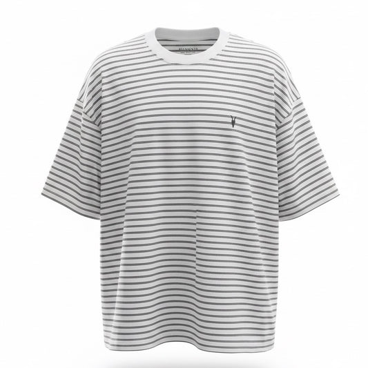 STRIPED LOGO SS CREW OVERSIZED T-SHIRT