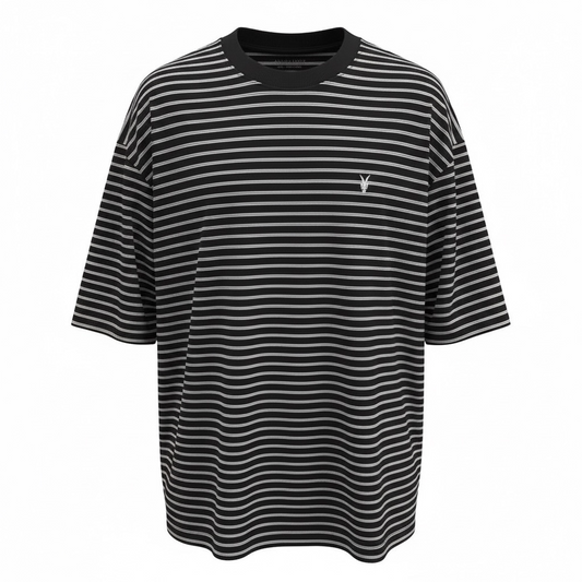 STRIPED LOGO SS CREW OVERSIZED T-SHIRT