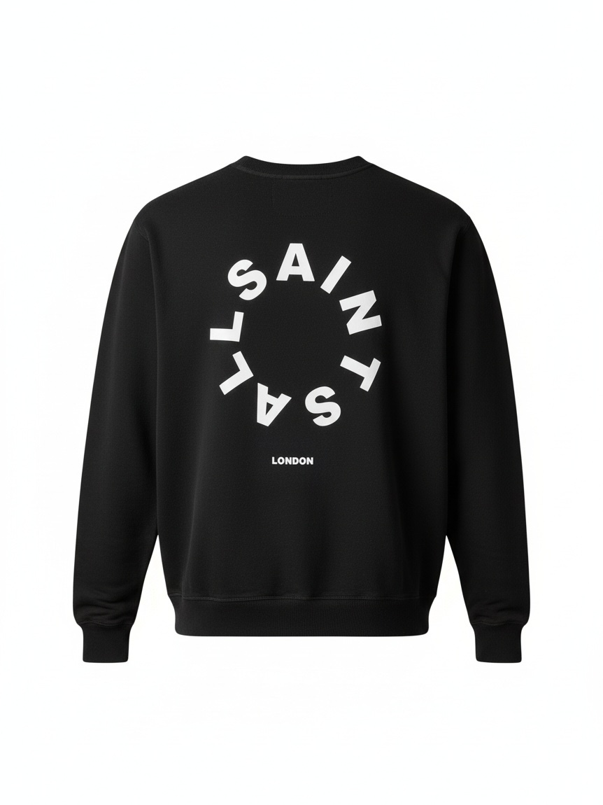 Raven Crew Neck Circle Logo Black