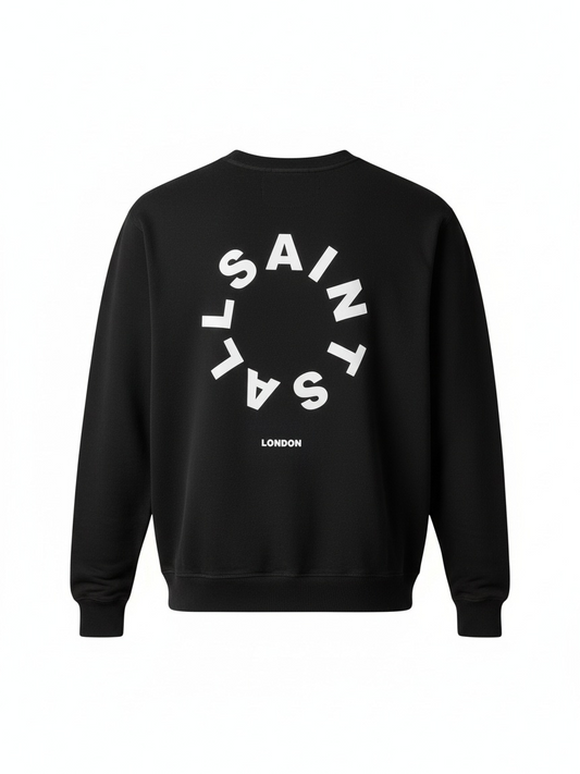 Raven Crew Neck Circle Logo Black