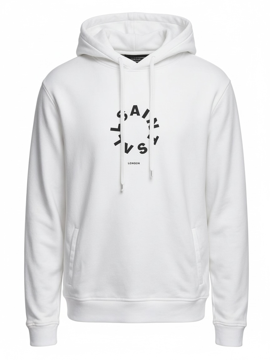 White Raven Oth Hoodie Circle White Logo