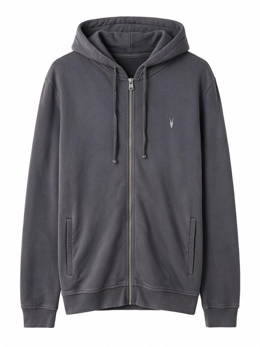 Raven Zip Hoodie Dark Grey