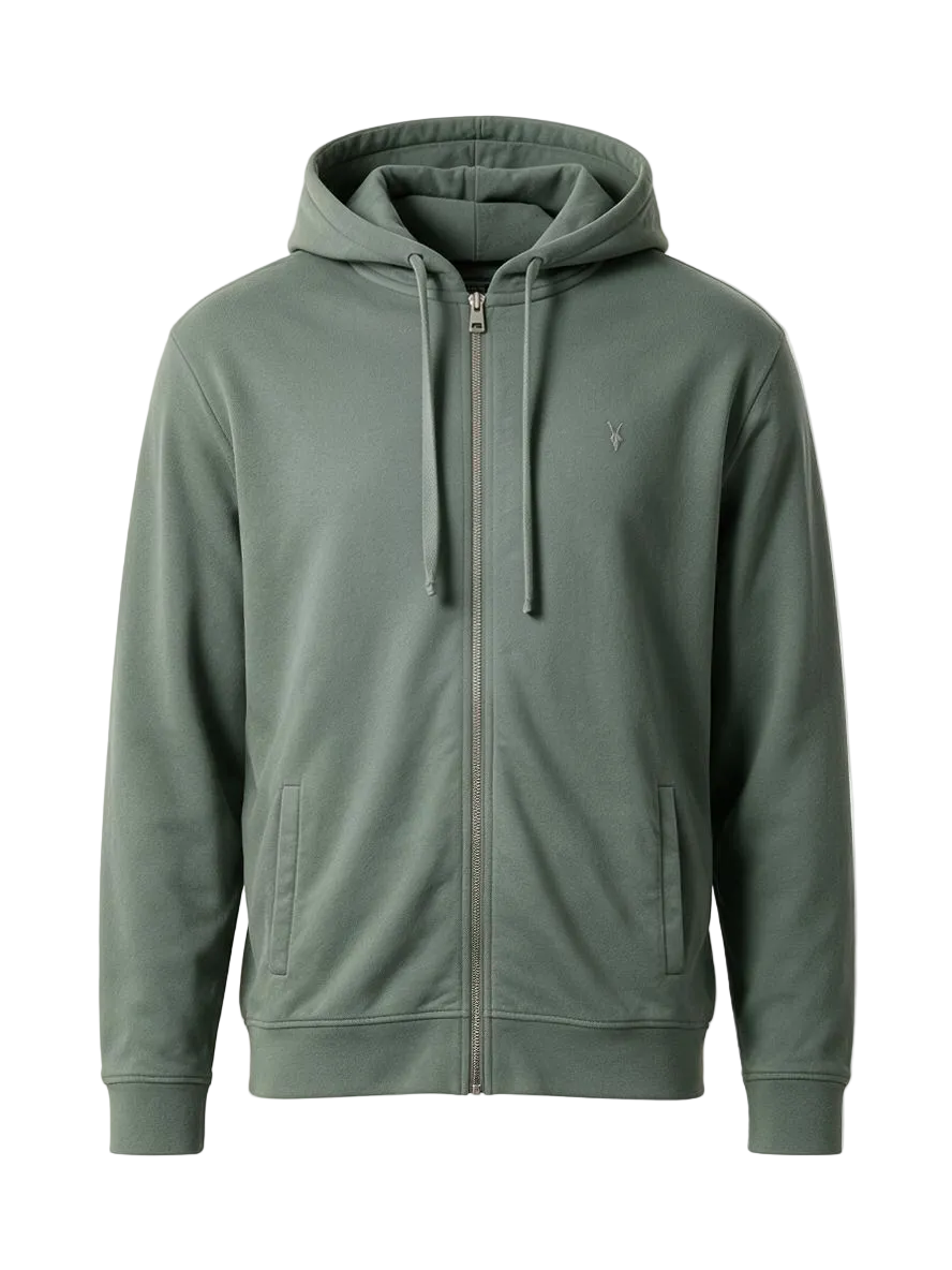 Light Raven Zip Hoodie Olive