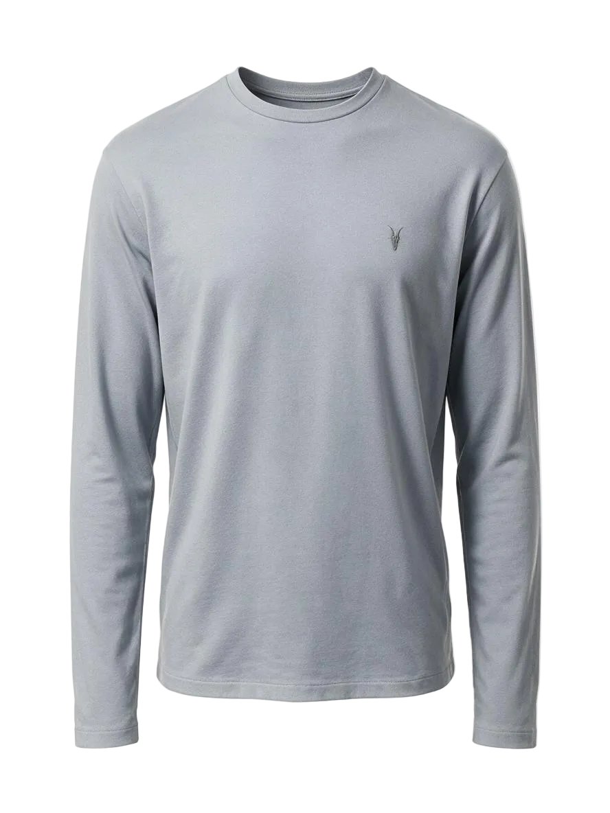 Stamp Laminate Light Purple LS Crew Neck T-shirt