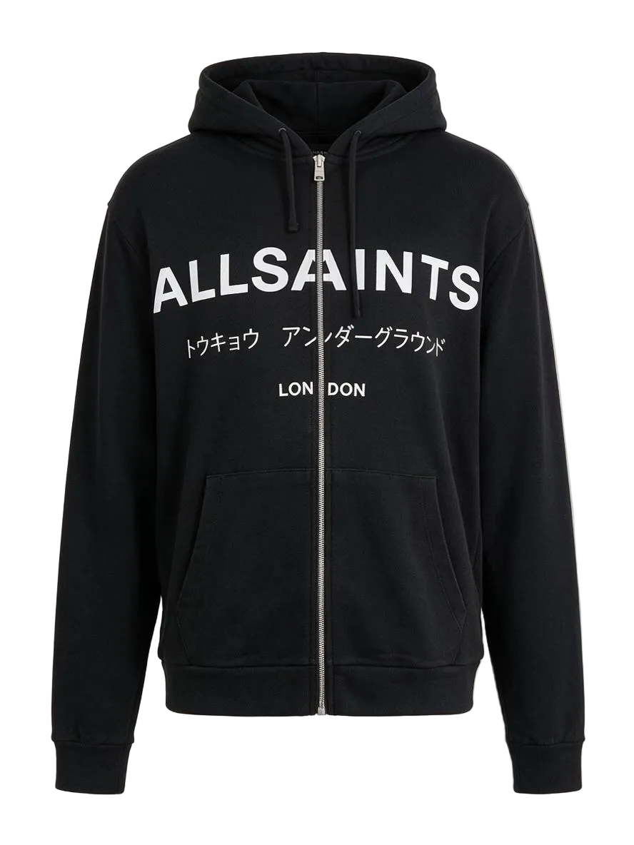 Underground Oversized Zip-Up Hoodie Black