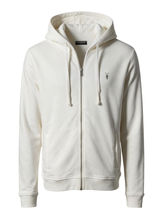 Raven Zip Hoodie White